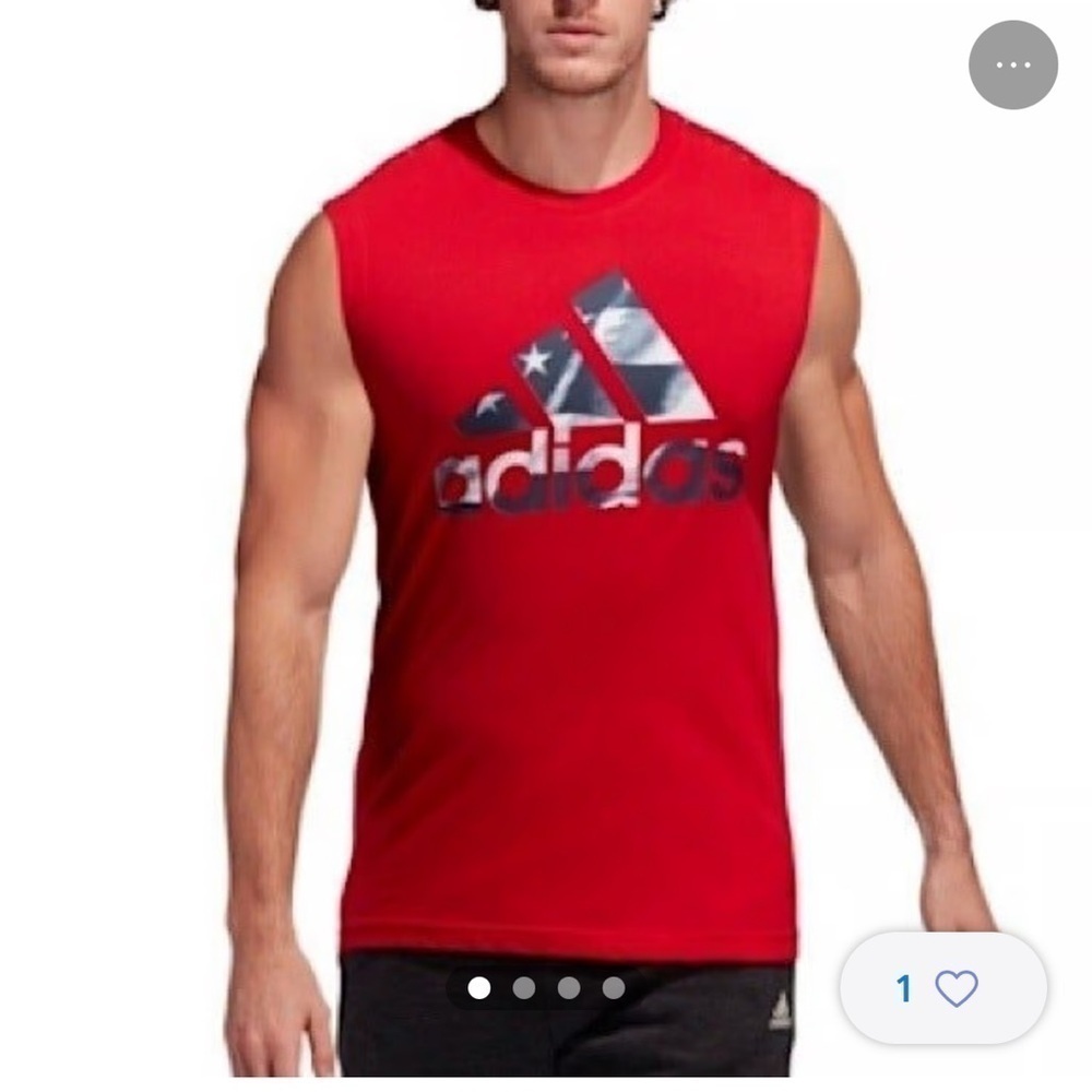 Adidas Red Americana Logo Tank with Contrast Stitching Size Small
